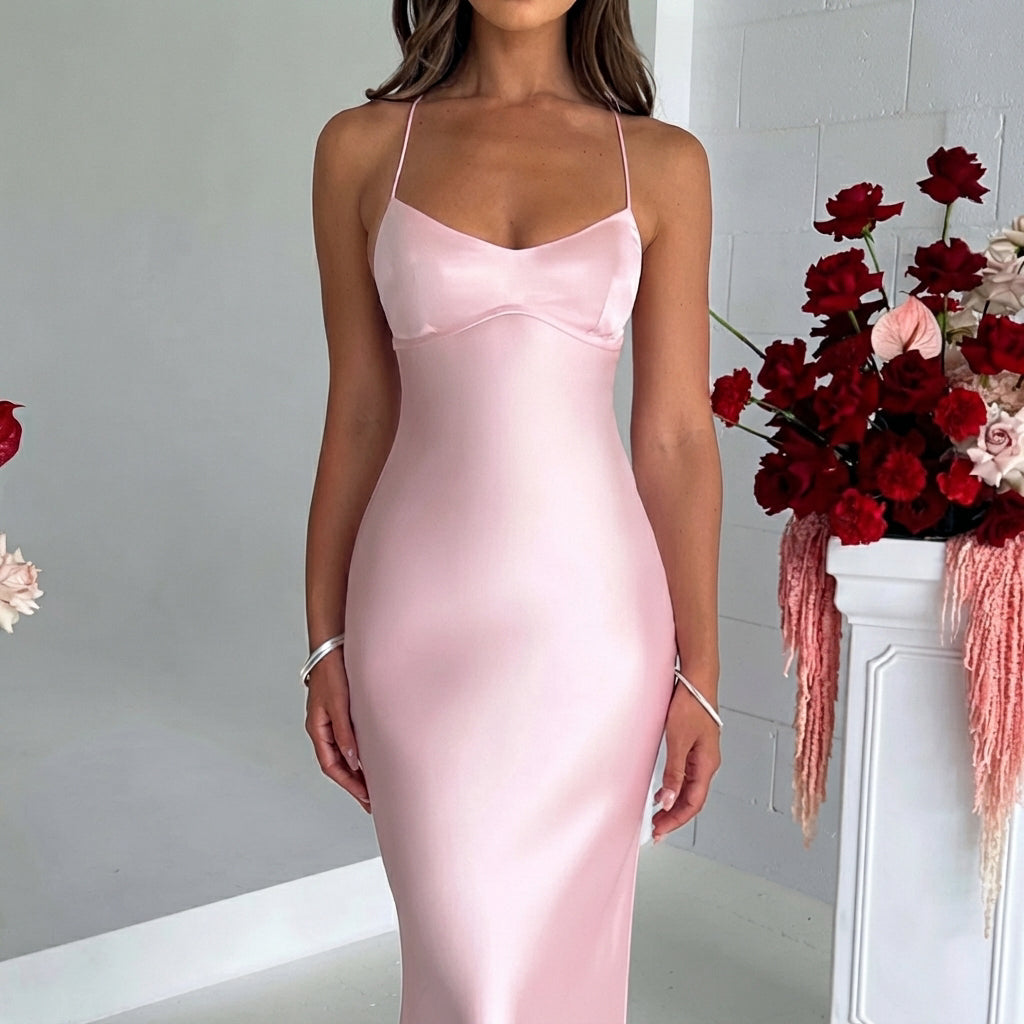 Melika - Vestido Maxi Ajustado y Brillante