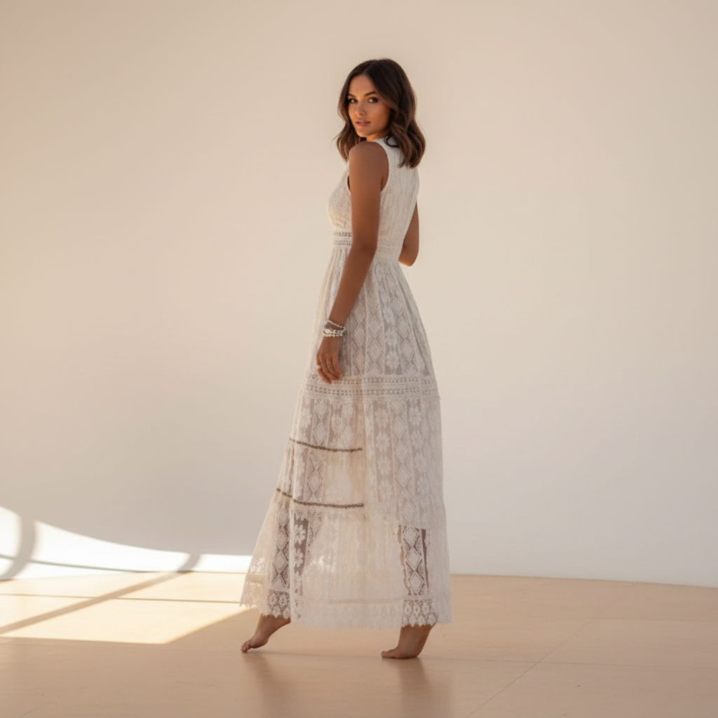 Barbarra - Vestido Sofisticado de Talle Alto
