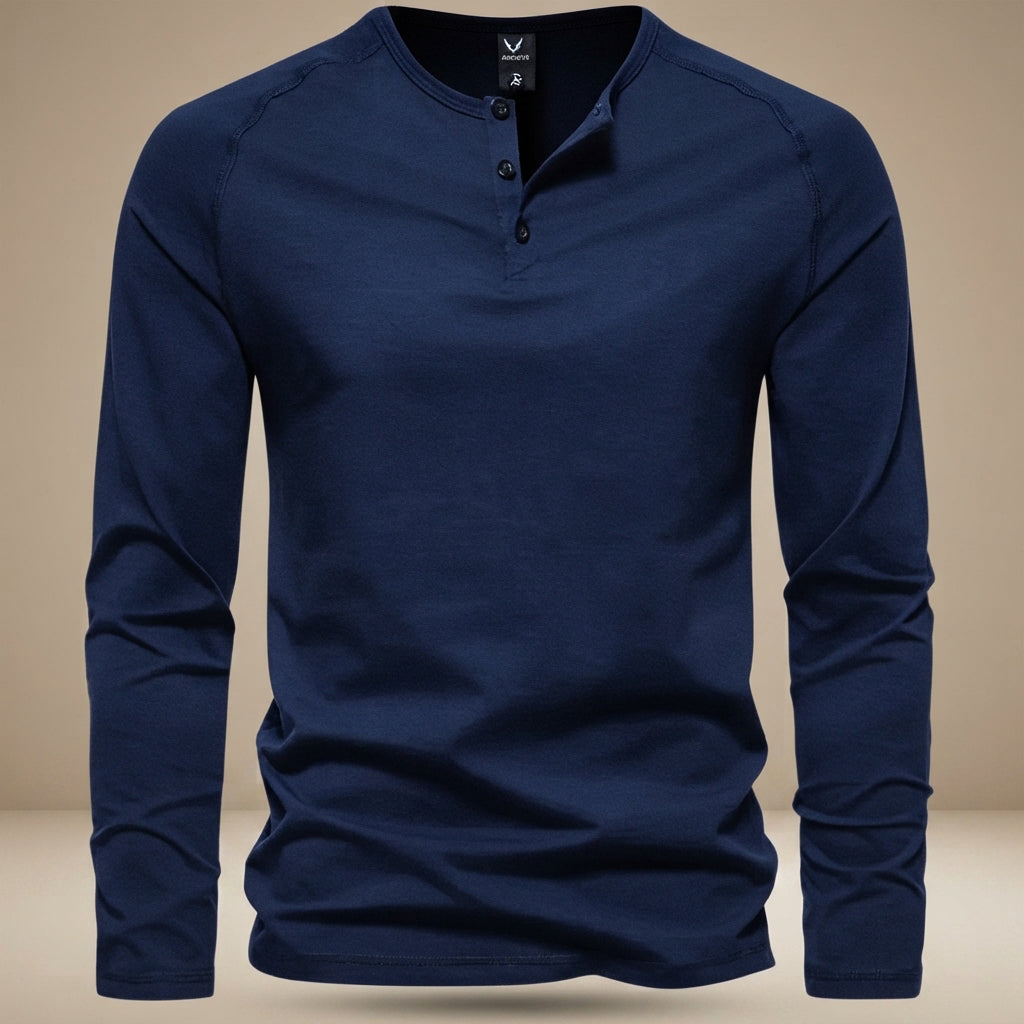 Keyhan - Camiseta Henley de Estilo Tradicional