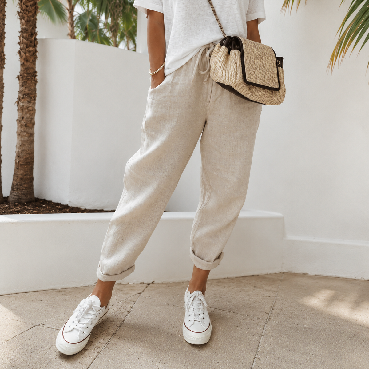 Elwyn - Pantalones Cómodos con Cintura Elástica