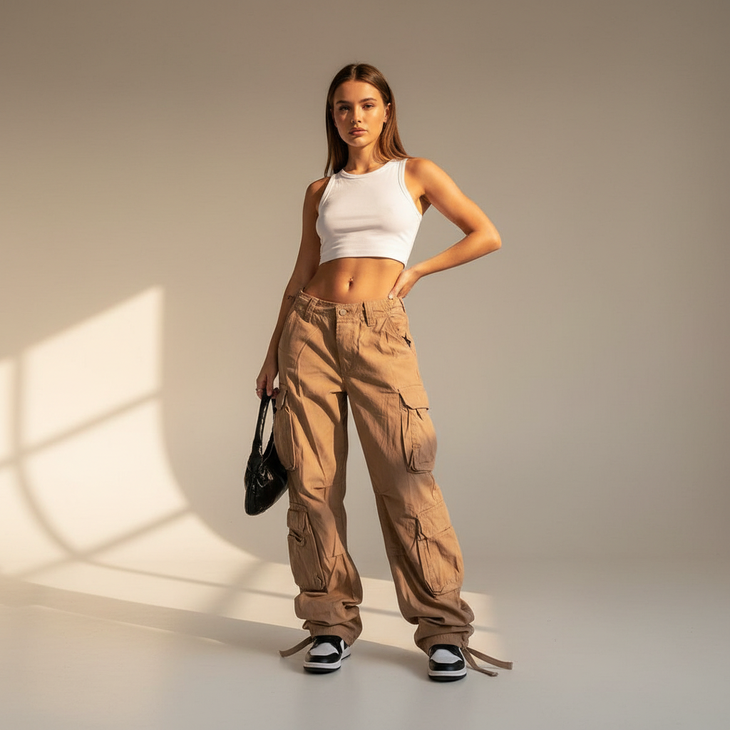 Kamley - Pantalones Cargo de Estilo Relajado y Moderno