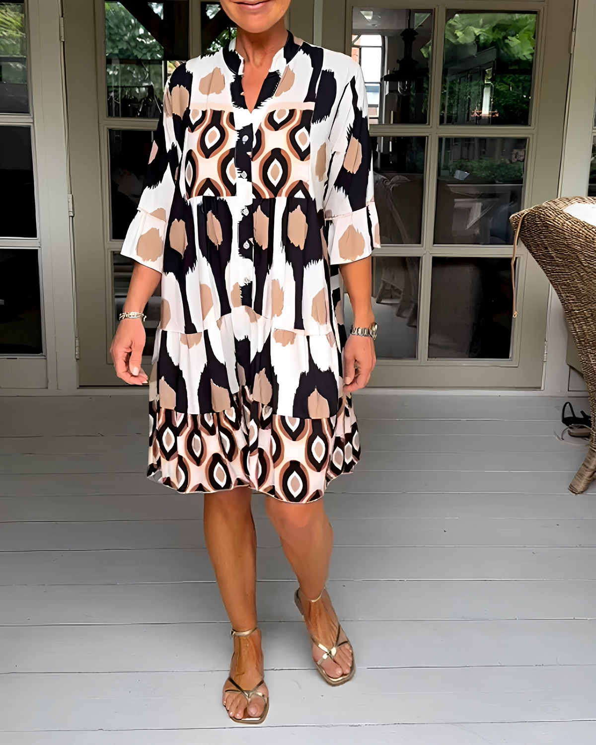 Faiza - Vestido Corto Suelto con Estilo