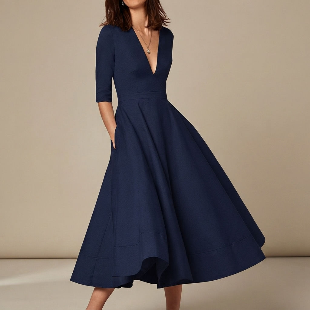 Debbie - Vestido Sofisticado con Escote en V