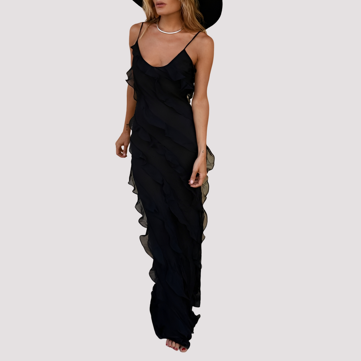 Micah - Vestido Maxi con Volantes Estiloso