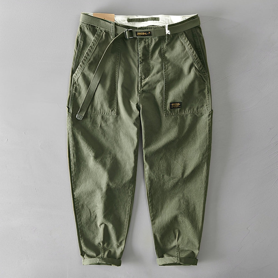 Jeoffrey - Pantalones Casuales con Cinturón y Ajuste Holgado