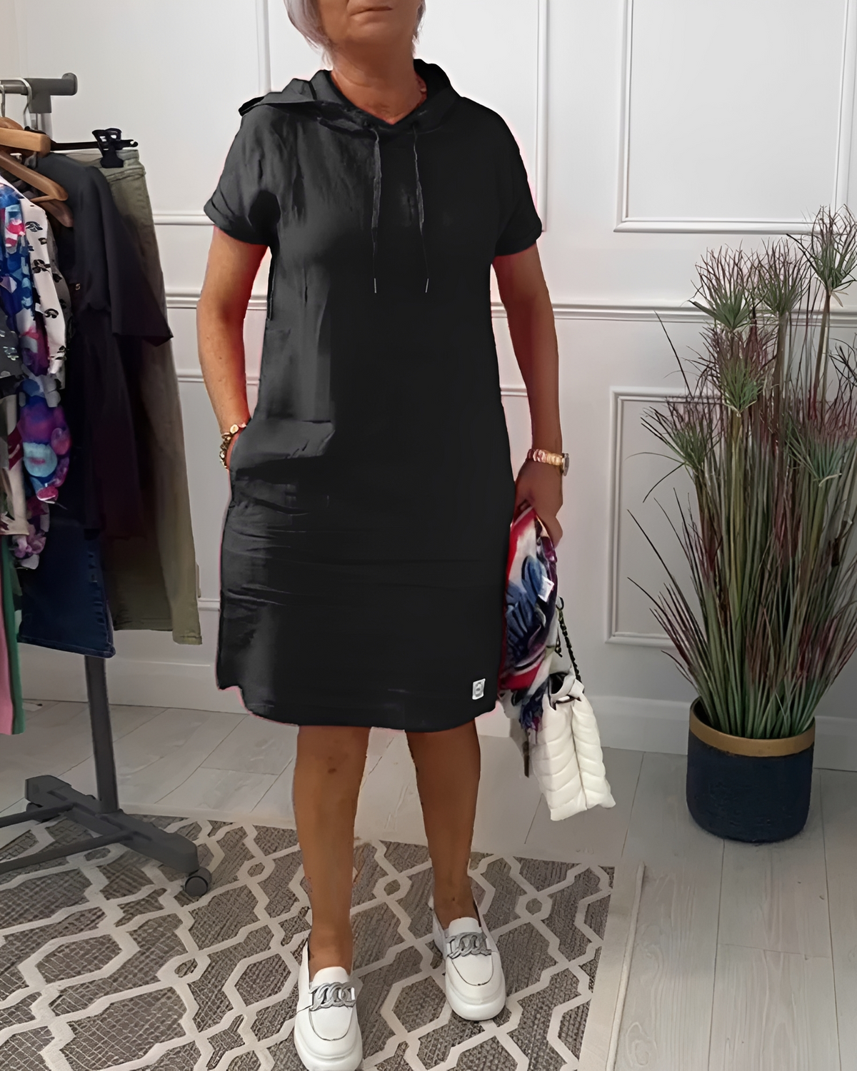 Tasha - Vestido Midi Casual con Capucha