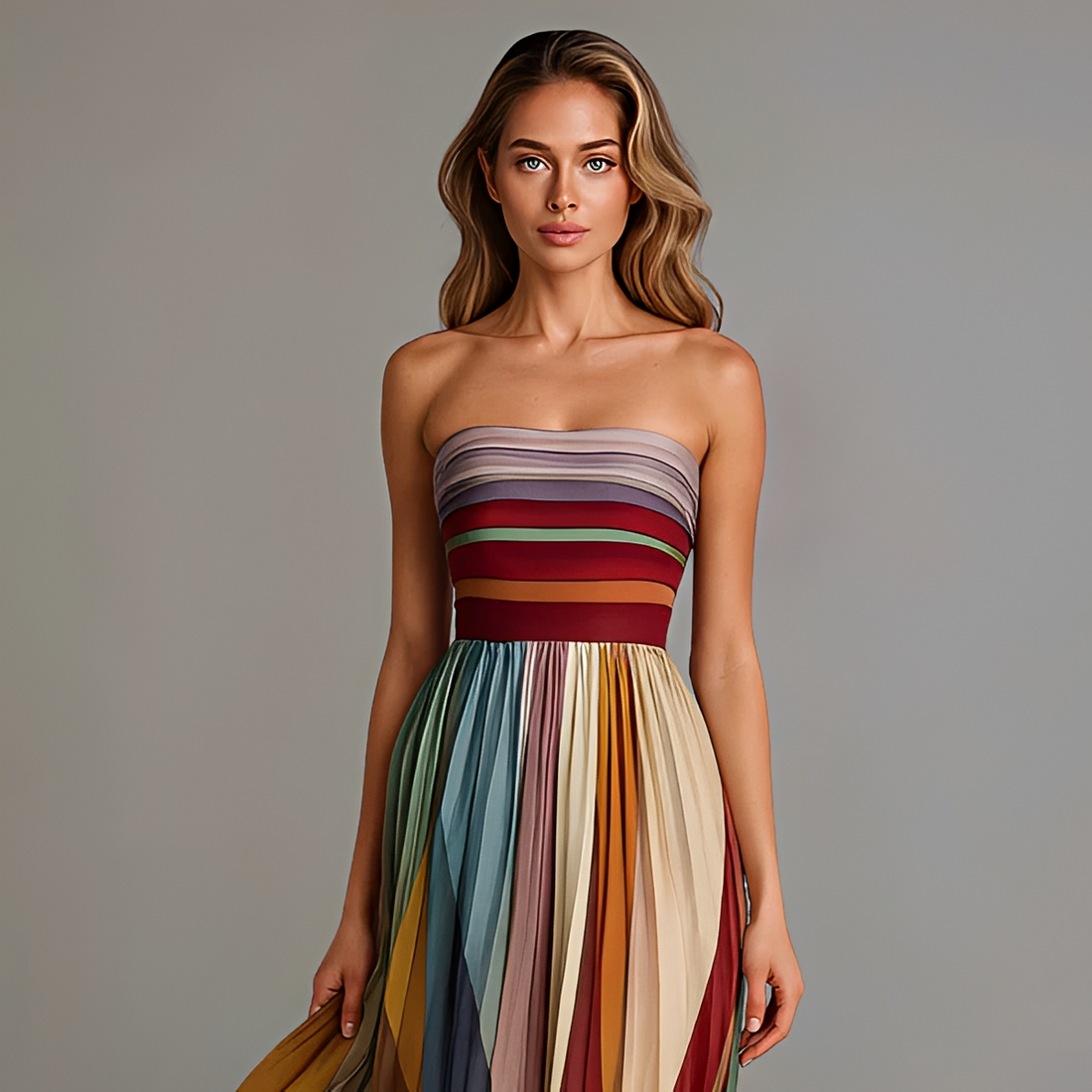 Gracelyn - Vestido Maxi con Estilo de Top sin Tirantes