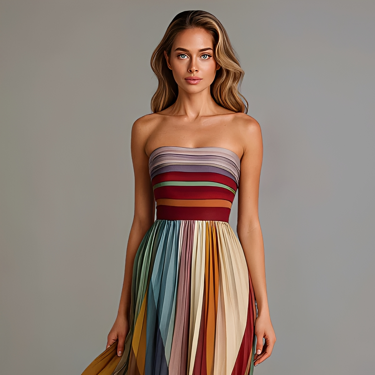 Gracelyn - Vestido Maxi con Estilo de Top sin Tirantes