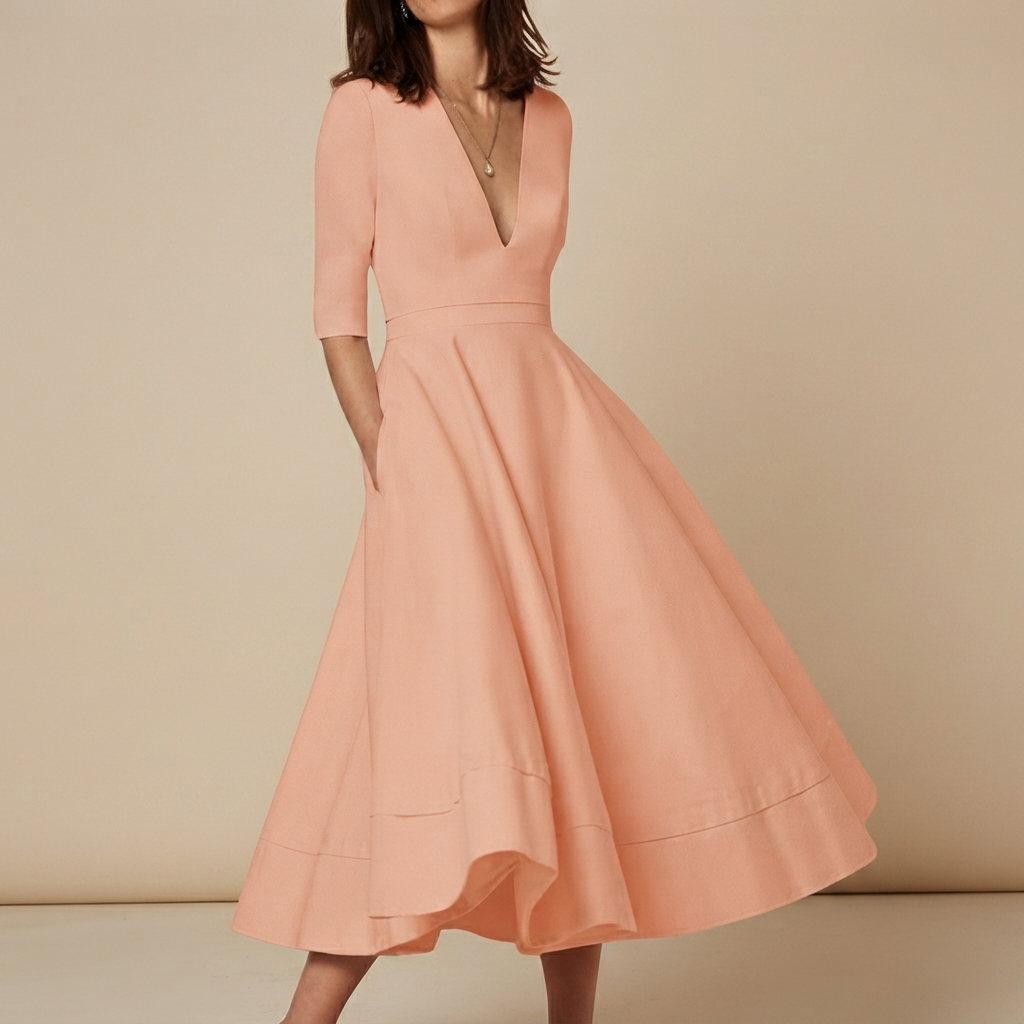 Debbie - Vestido Sofisticado con Escote en V