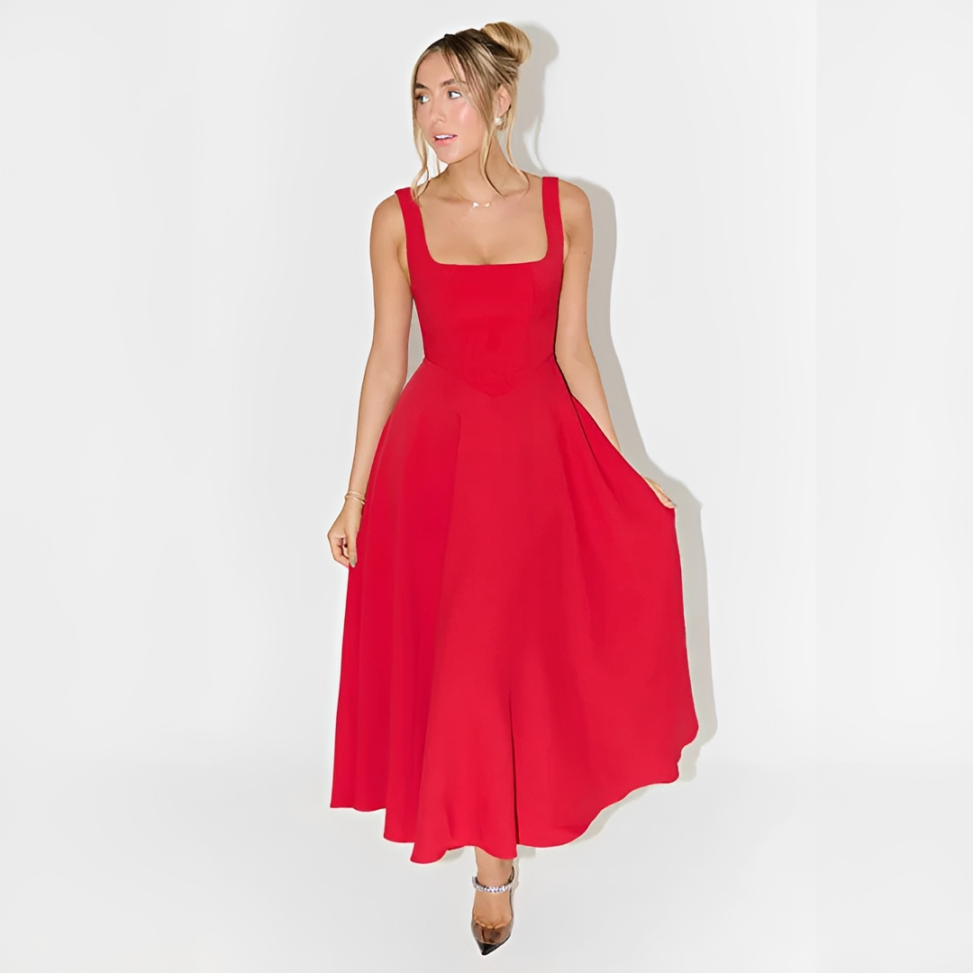 Yarabelle - Vestido Midi Sofisticado con Tirantes