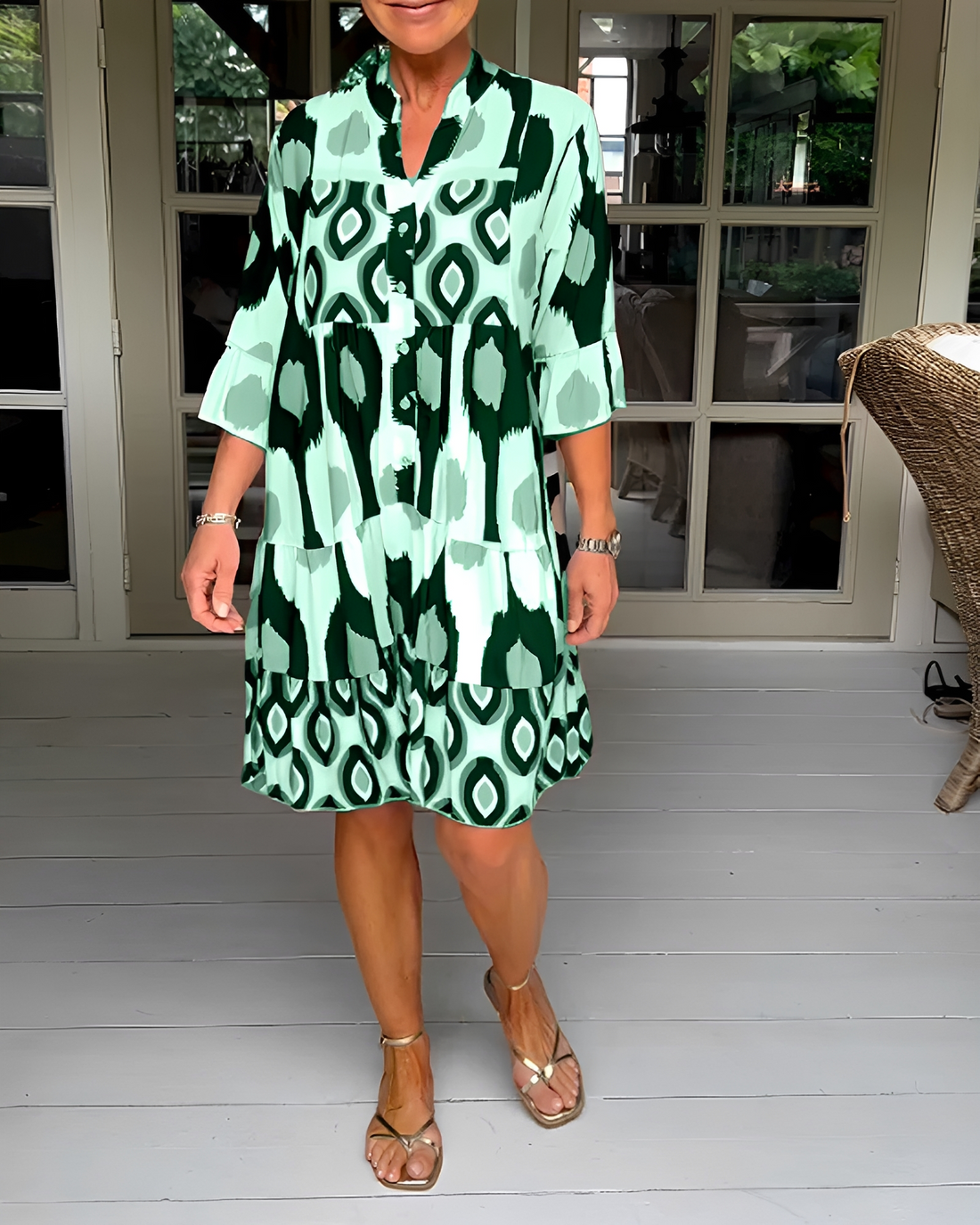 Faiza - Vestido Corto Suelto con Estilo
