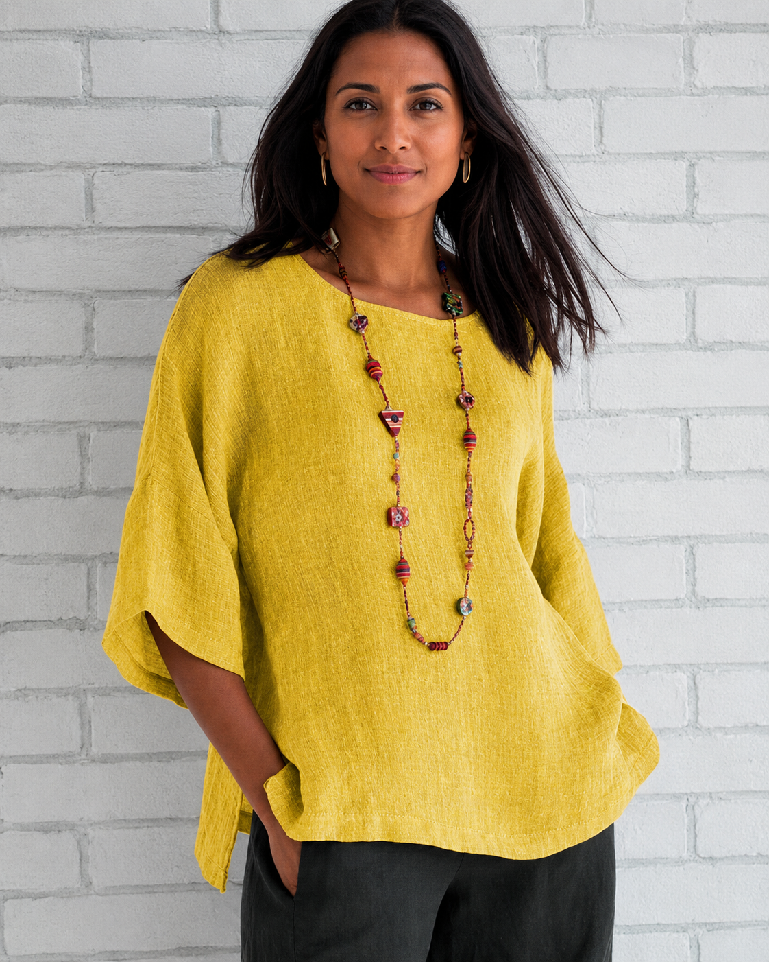 Natalina - Blusa con Elegante Escote Redondo