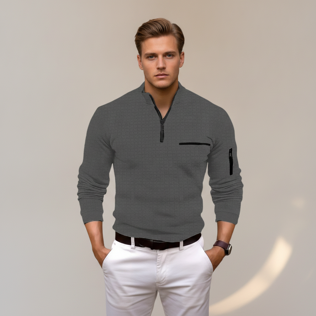 Andrey - Camisa con Cremallera Parcial Moderna