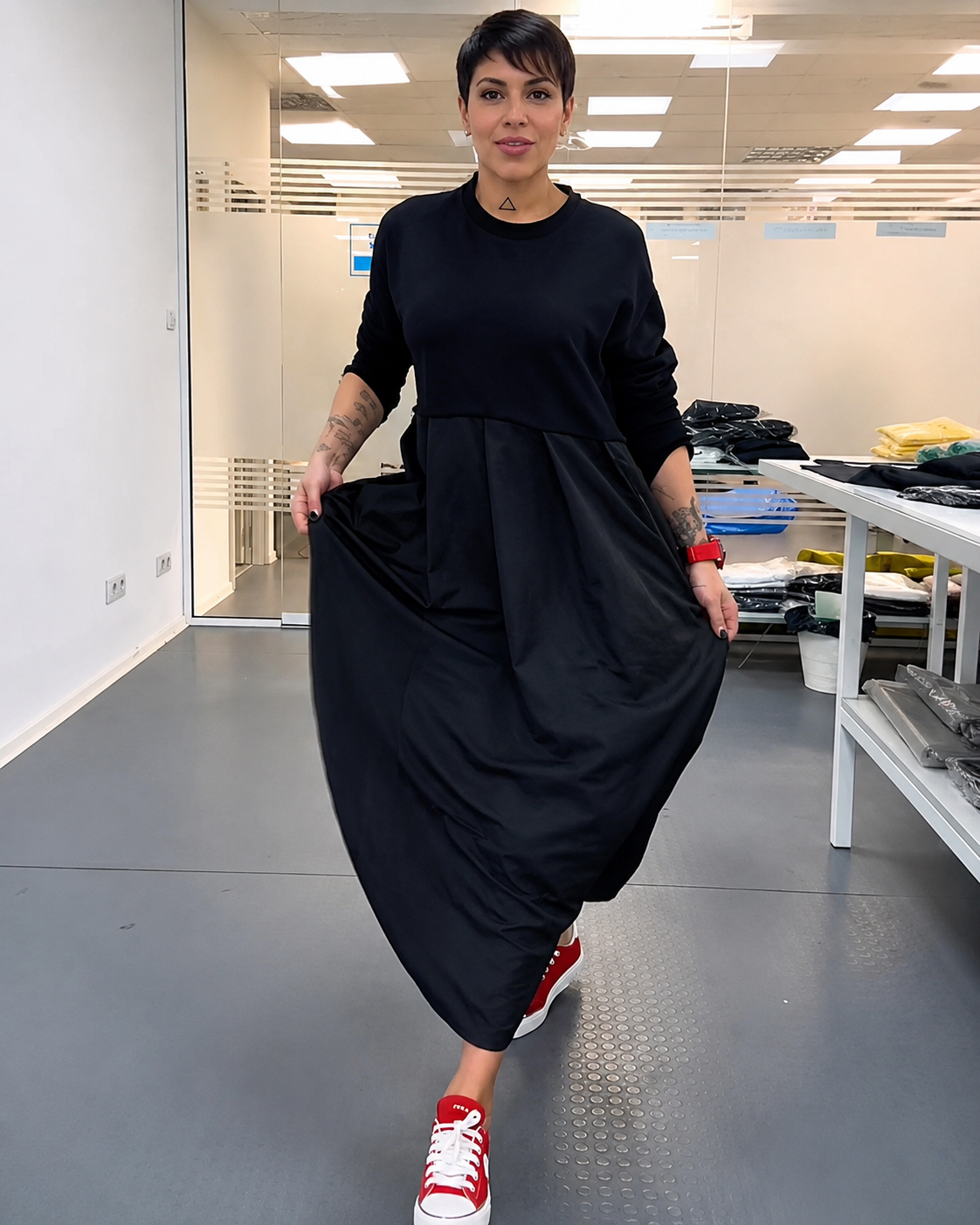Imelda - Vestido Casual con Cuello Redondo