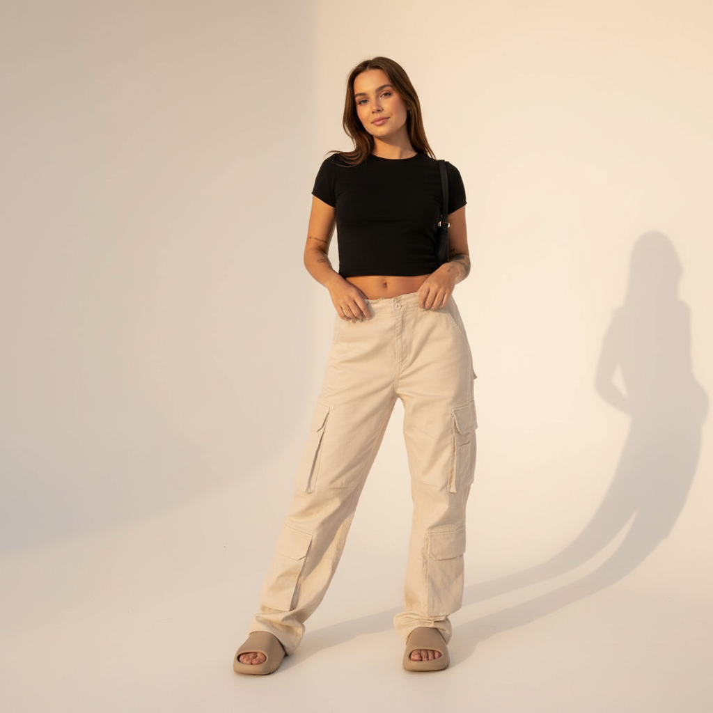 Kamley - Pantalones Cargo de Estilo Relajado y Moderno