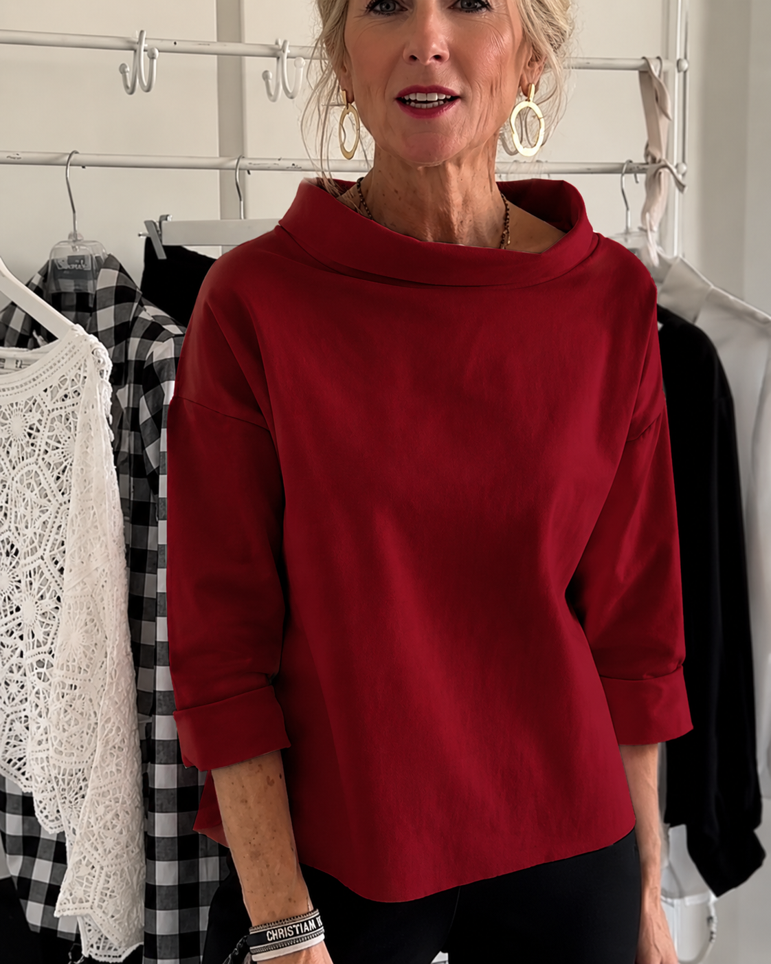 Elone - Blusa Suelta Sofisticada con Cuello