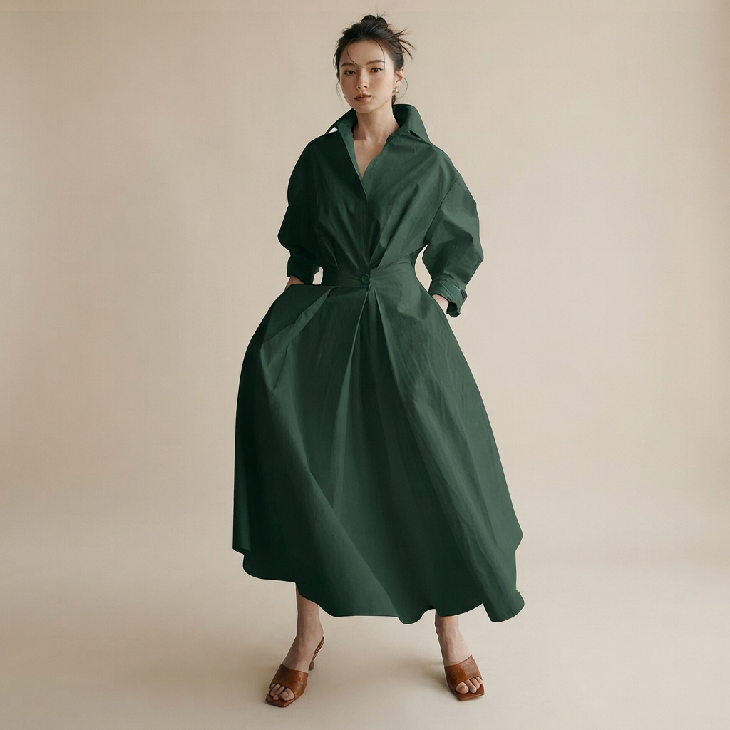 Laverne - Vestido Midi con Estilo y Corte Amplio