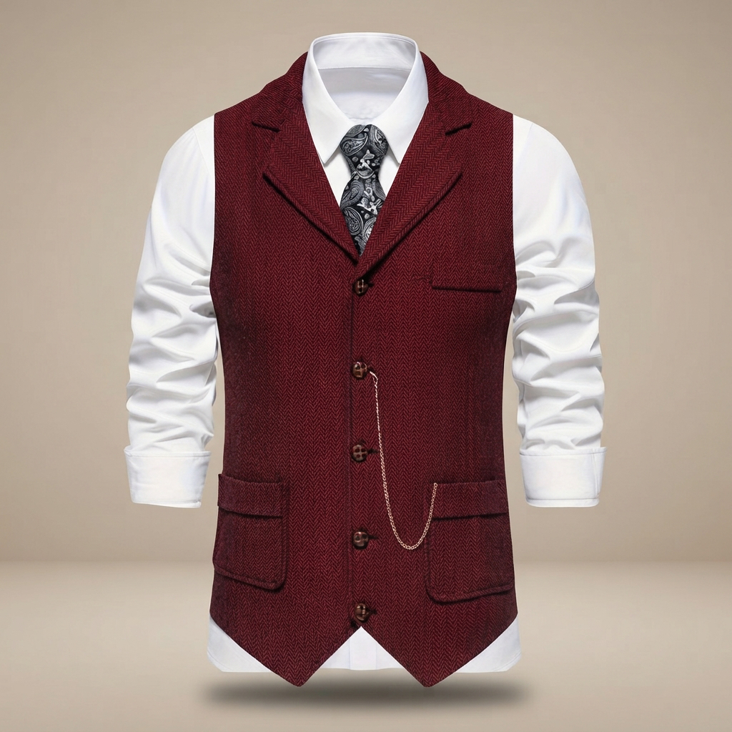 Clayton - Chaleco Casual Estilo Retro