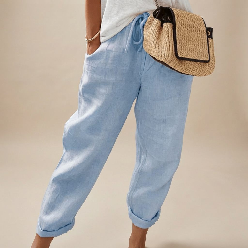 Martinie - Pantalones de Ajuste Relajado con Cordón