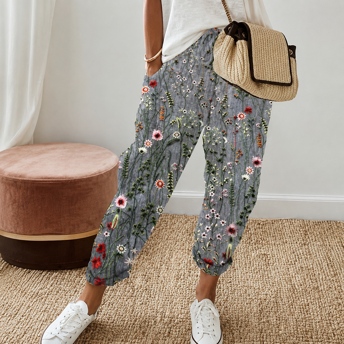 Chelease - Pantalones con Cuerda para Uso Diario