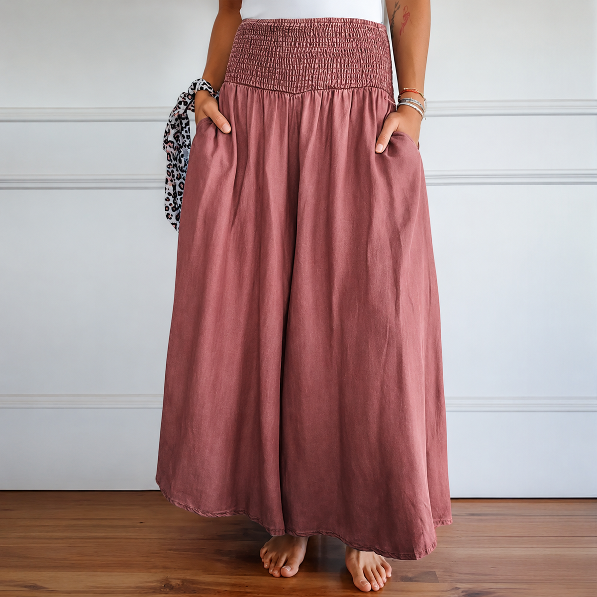 Laurine - Pantalones Casuales de Tiro Alto