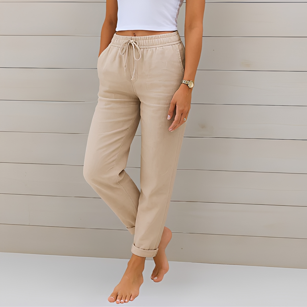 Audrey - Pantalones Cómodos con Cordón