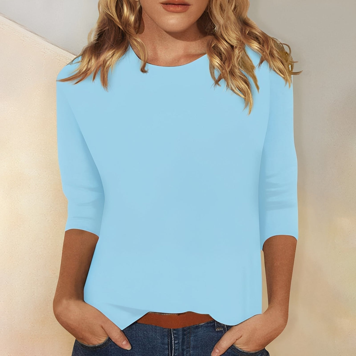 Katherina - Camiseta cómoda de cuello redondo