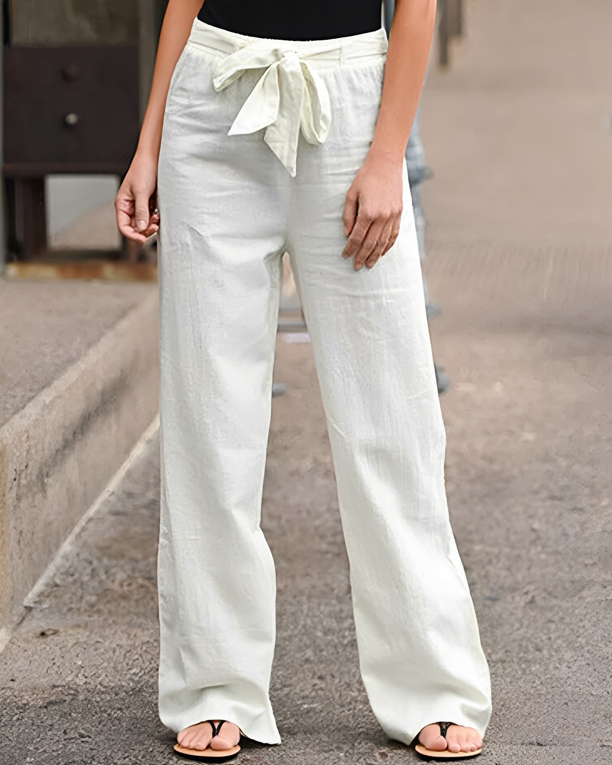 Saniyah - Pantalones con Cintura Ajustable y Cordón