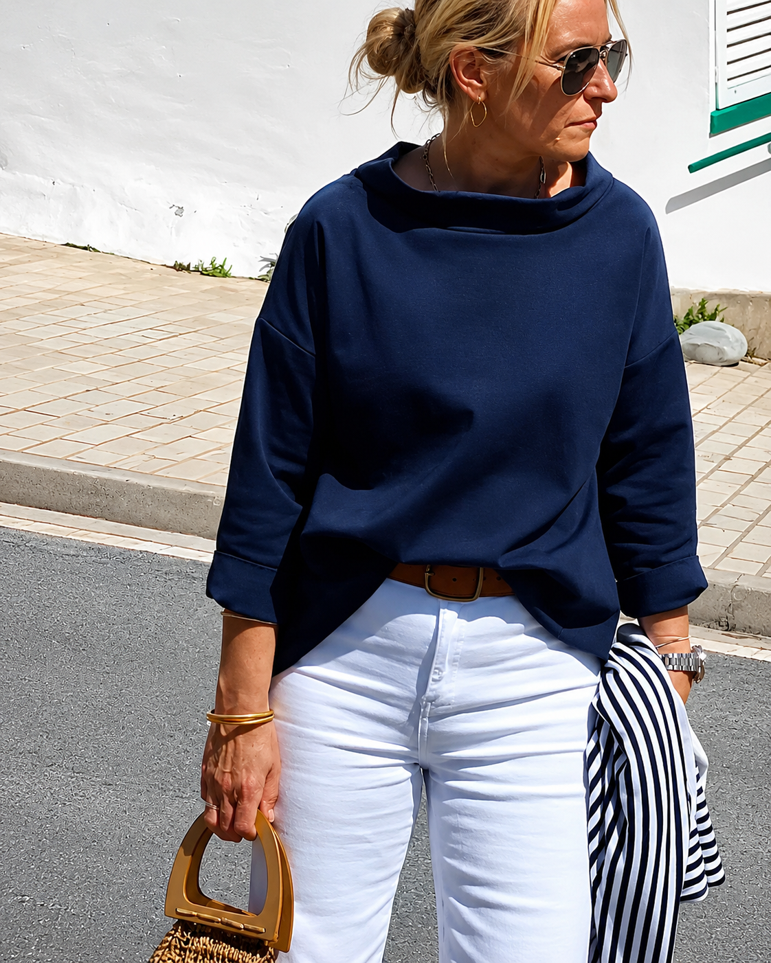Elone - Blusa Suelta Sofisticada con Cuello