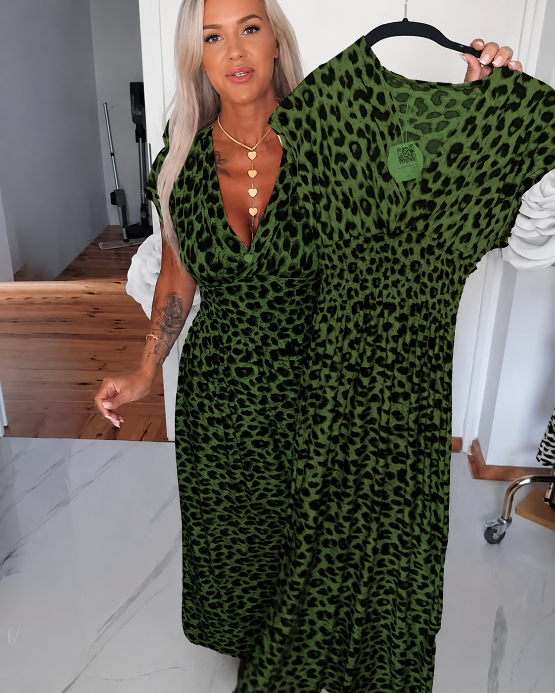 Dyshelle - Elegante Vestido Boho con Escote en V