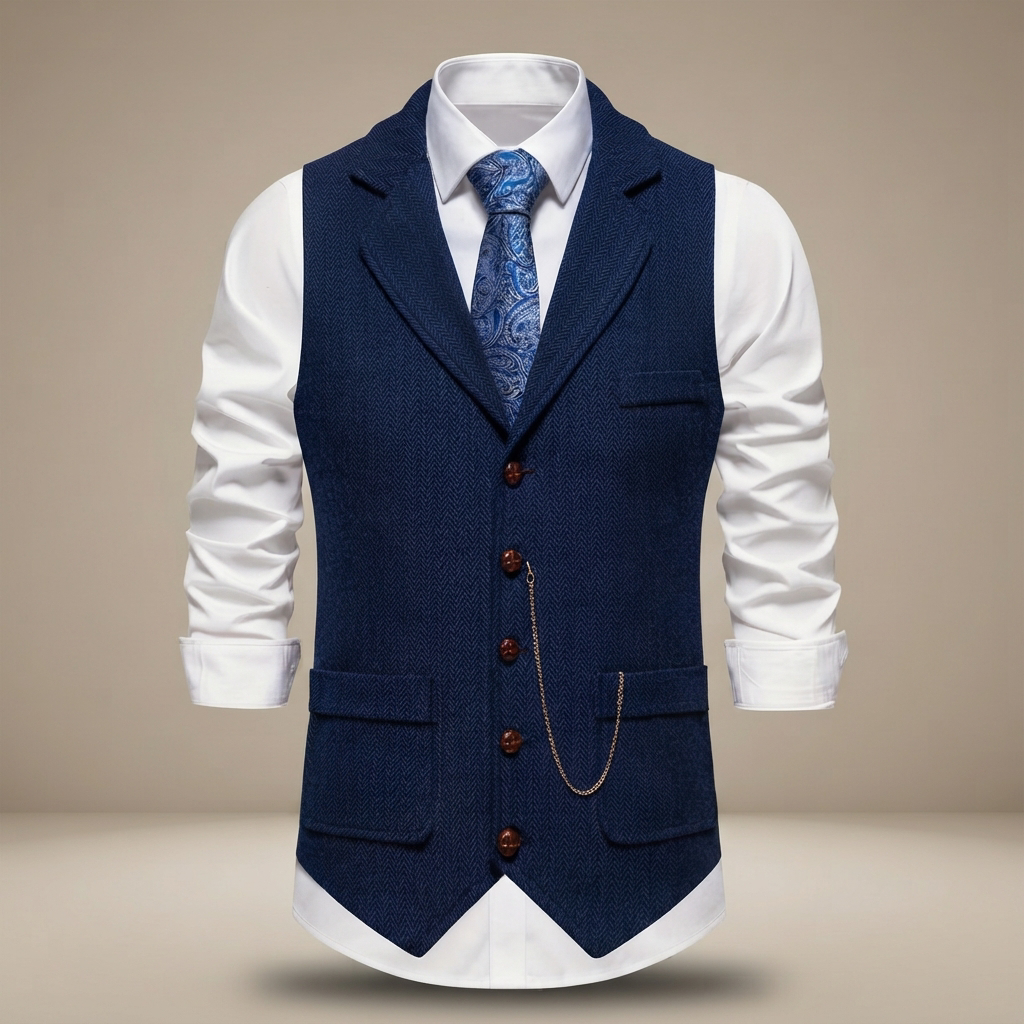 Clayton - Chaleco Casual Estilo Retro