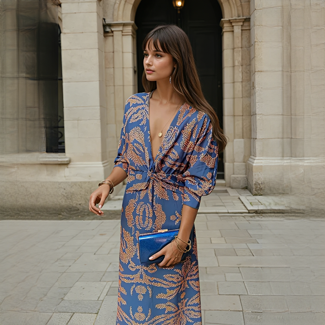 Gwynedd - Vestido Sofisticado con Cuello en V