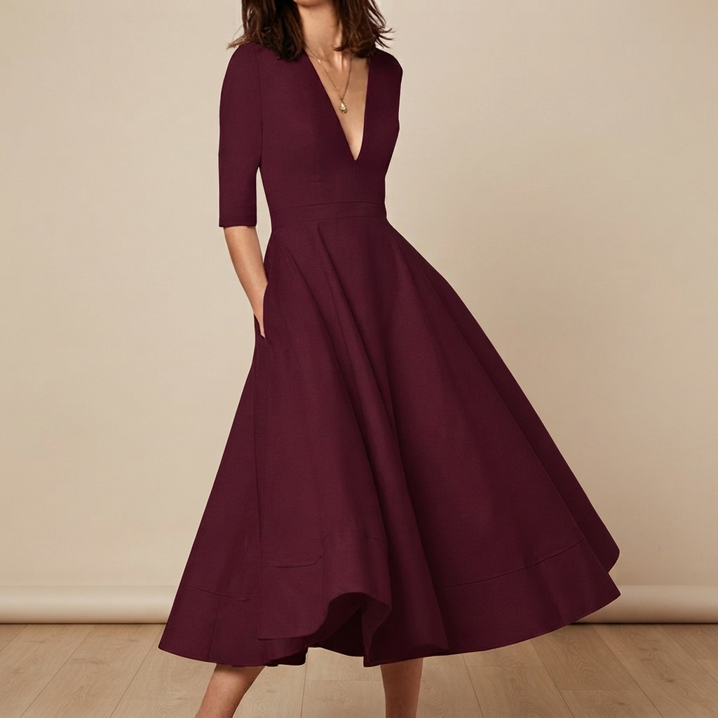 Debbie - Vestido Sofisticado con Escote en V