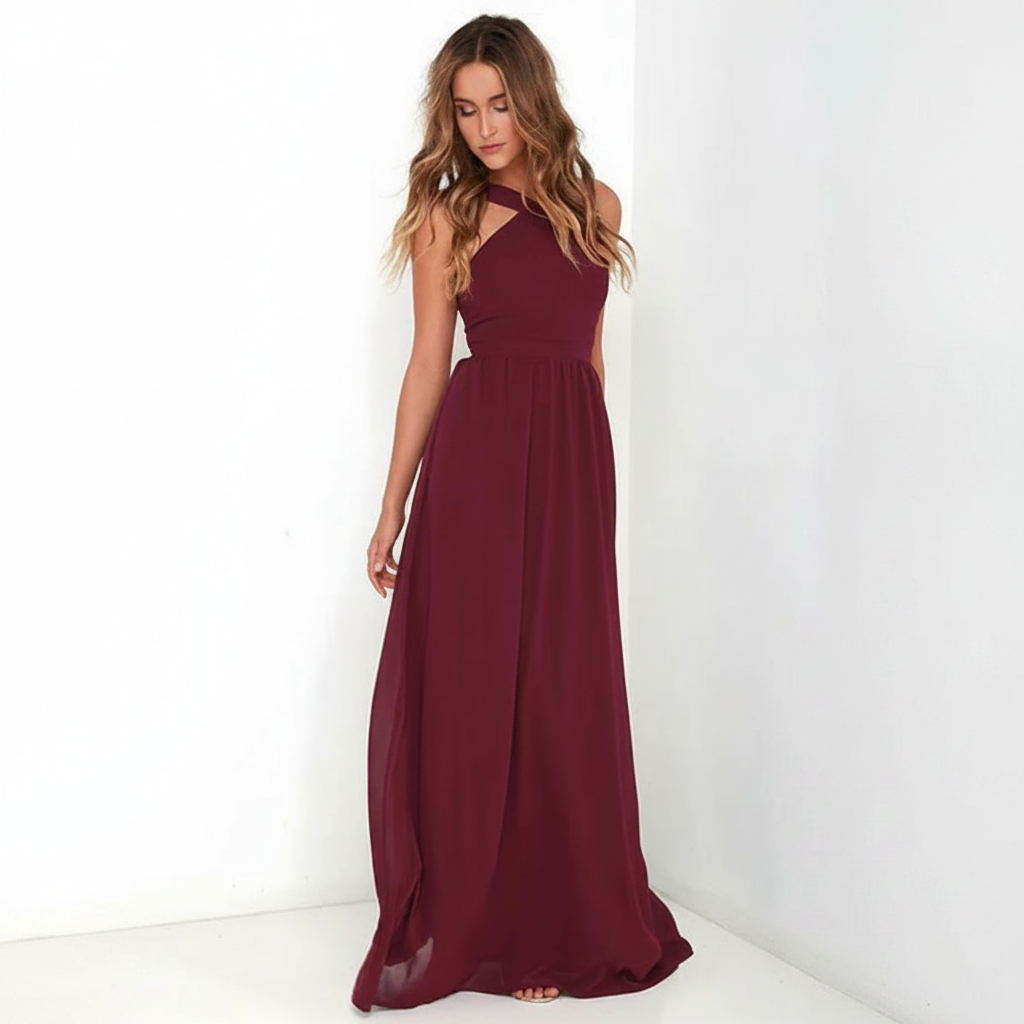 Suzanne - Vestido Maxi Sofisticado con Escote Cruzado