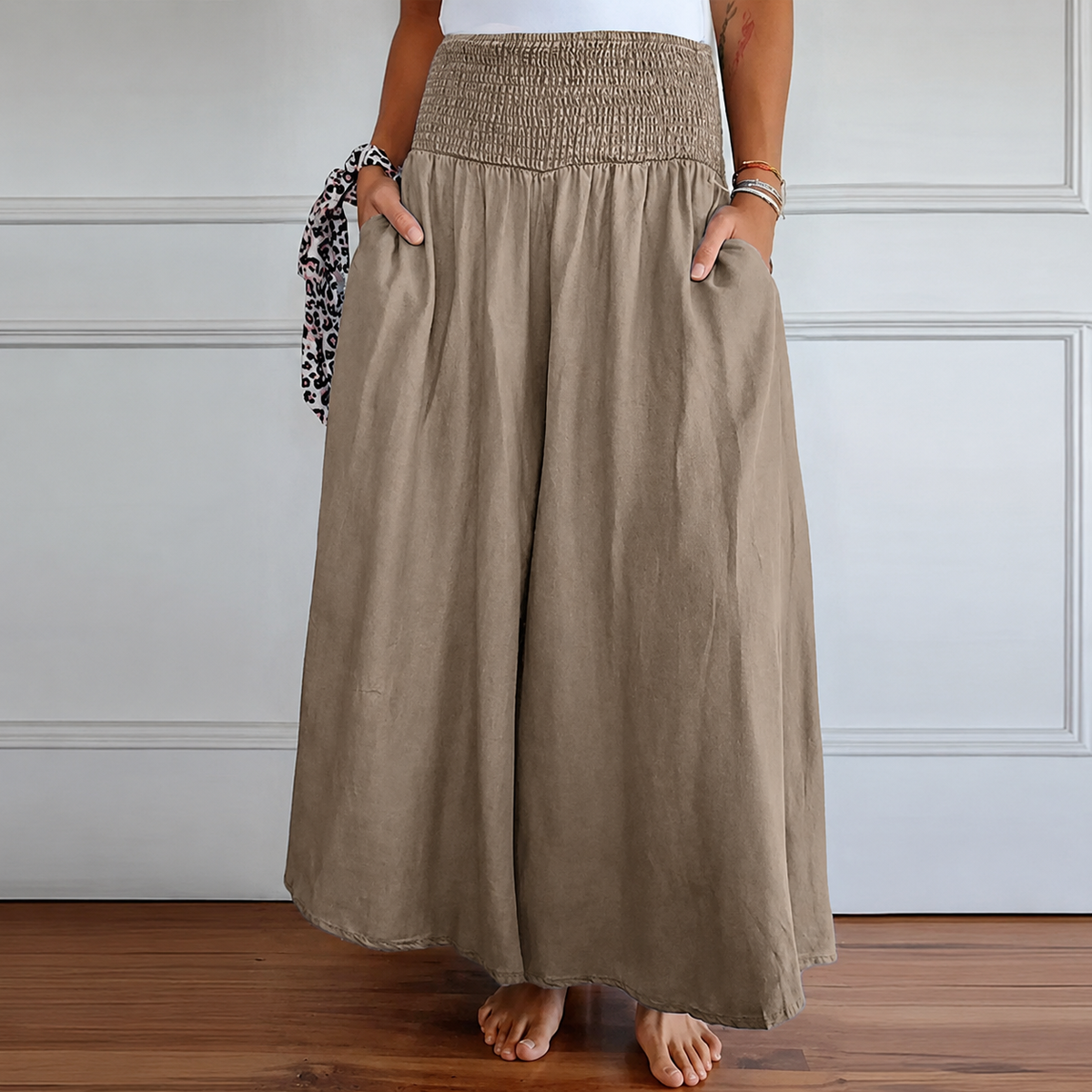 Laurine - Pantalones Casuales de Tiro Alto