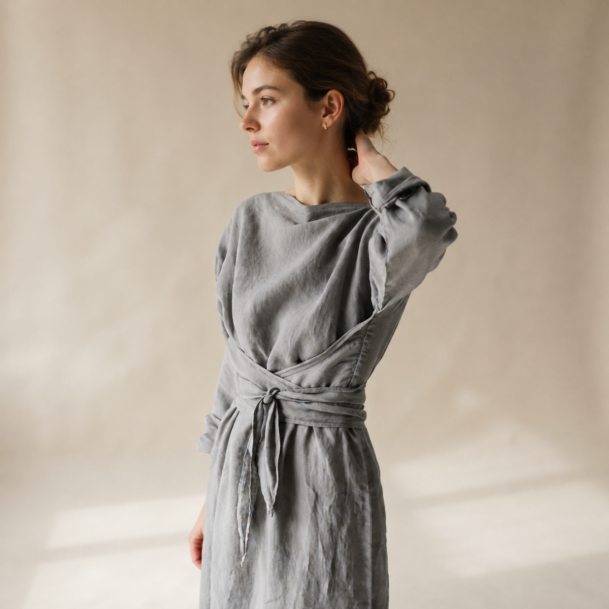 Ashlee - Vestido Maxi Liviano con Cordones y Corte Amplio