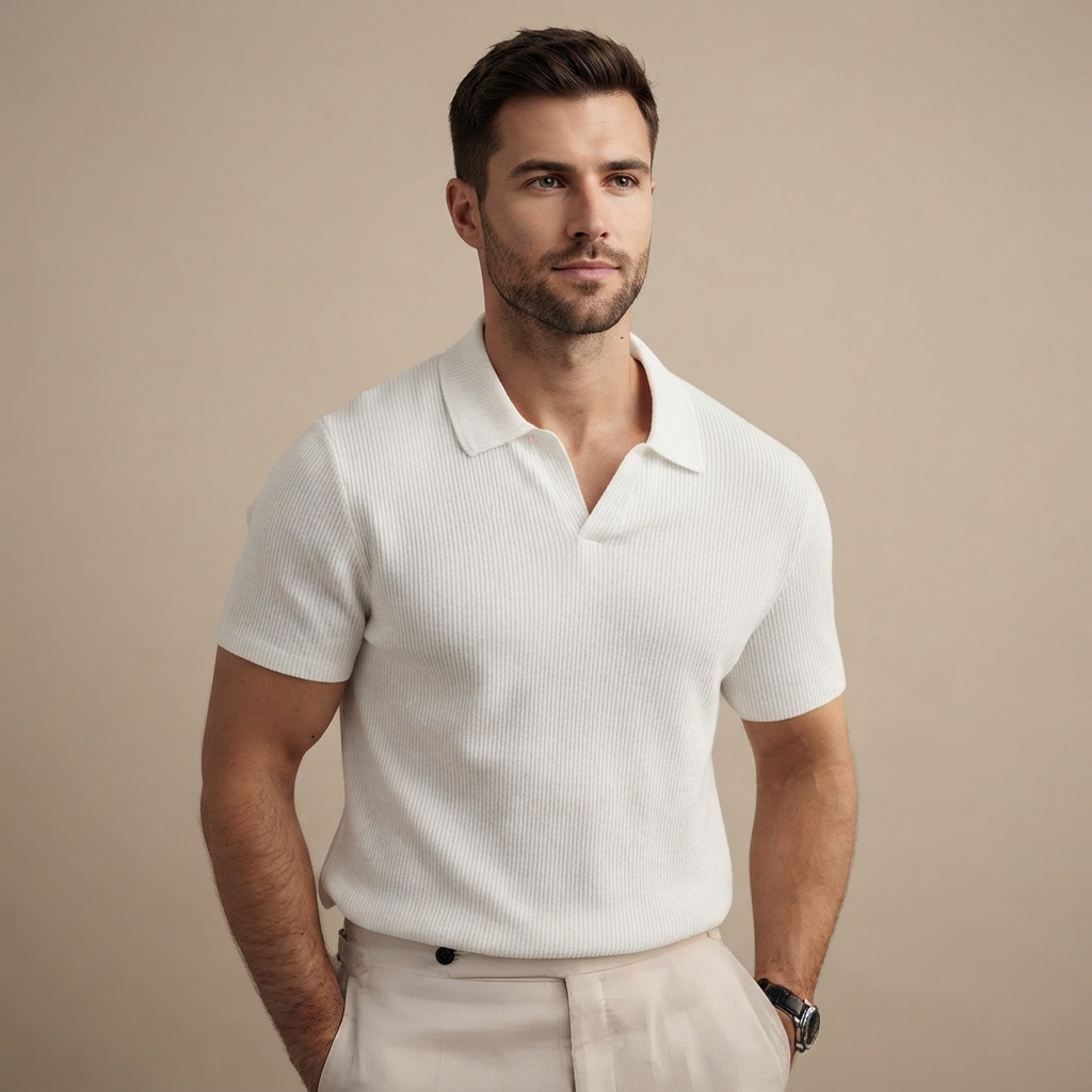 Kenzie - Camisa Polo Casual de Tejido Waffle