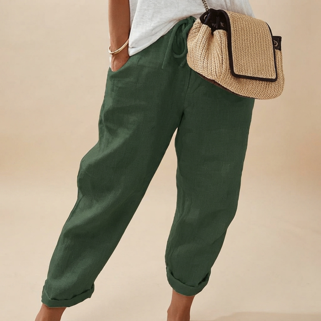 Martinie - Pantalones de Ajuste Relajado con Cordón