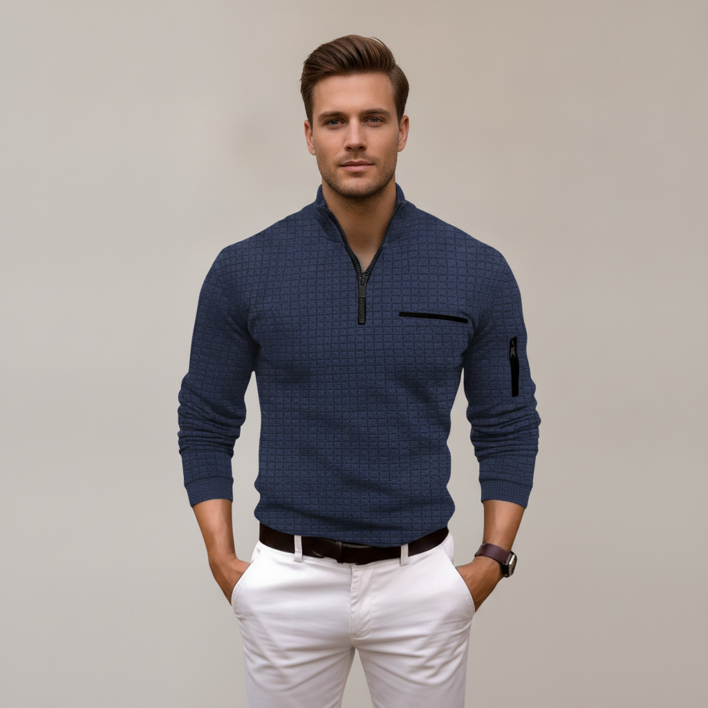 Andrey - Camisa con Cremallera Parcial Moderna