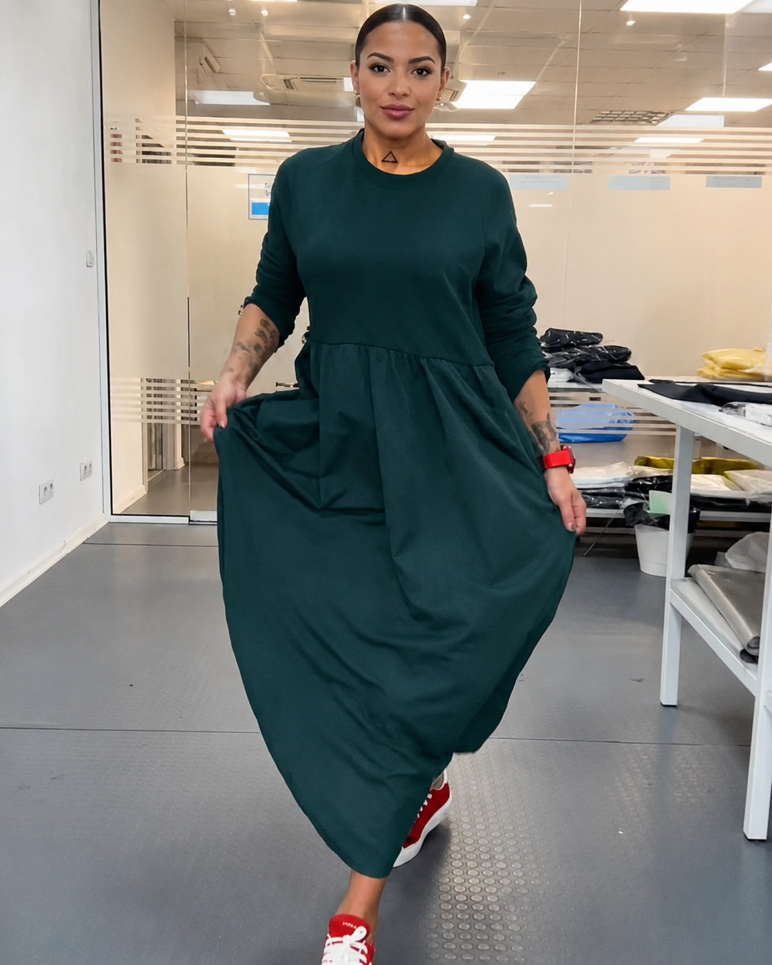 Imelda - Vestido Casual con Cuello Redondo