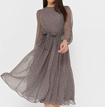 Tessa - Vestido Elegante de Lunares con Mangas Largas
