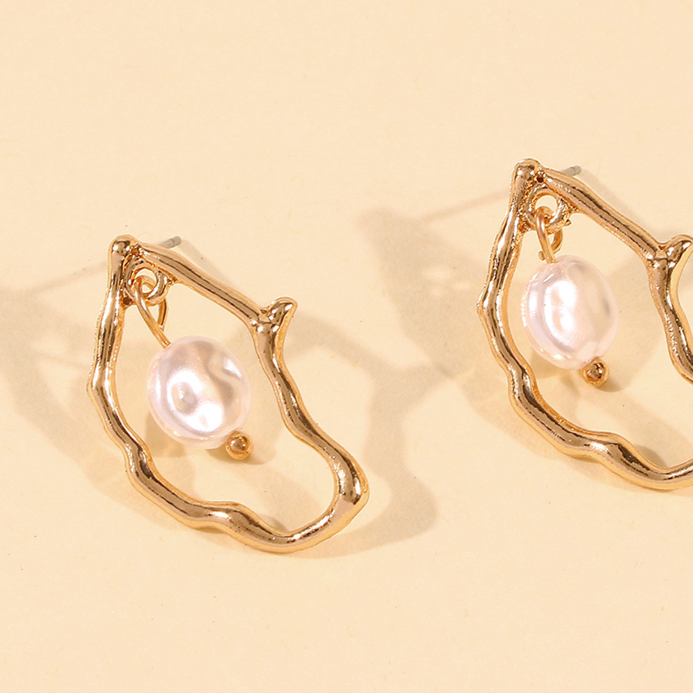 Pendientes de perlas irregulares - aretes de perlas colgantes