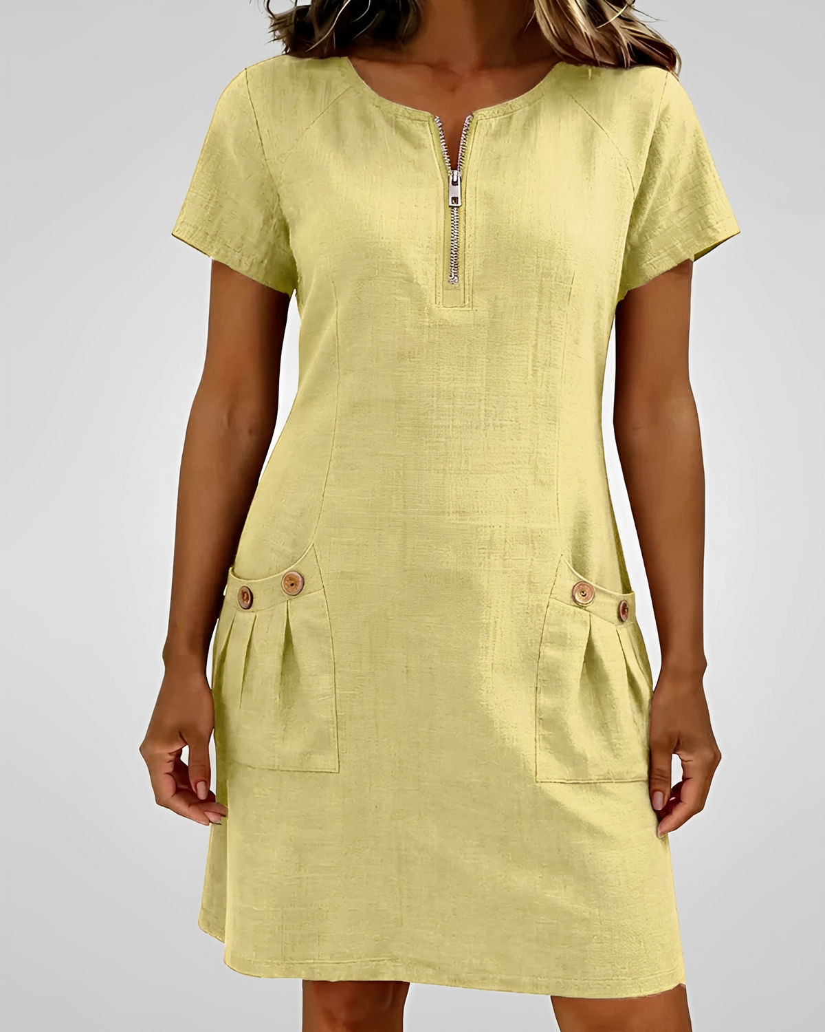 Leola - Mini Vestido Chic con Media Cremallera