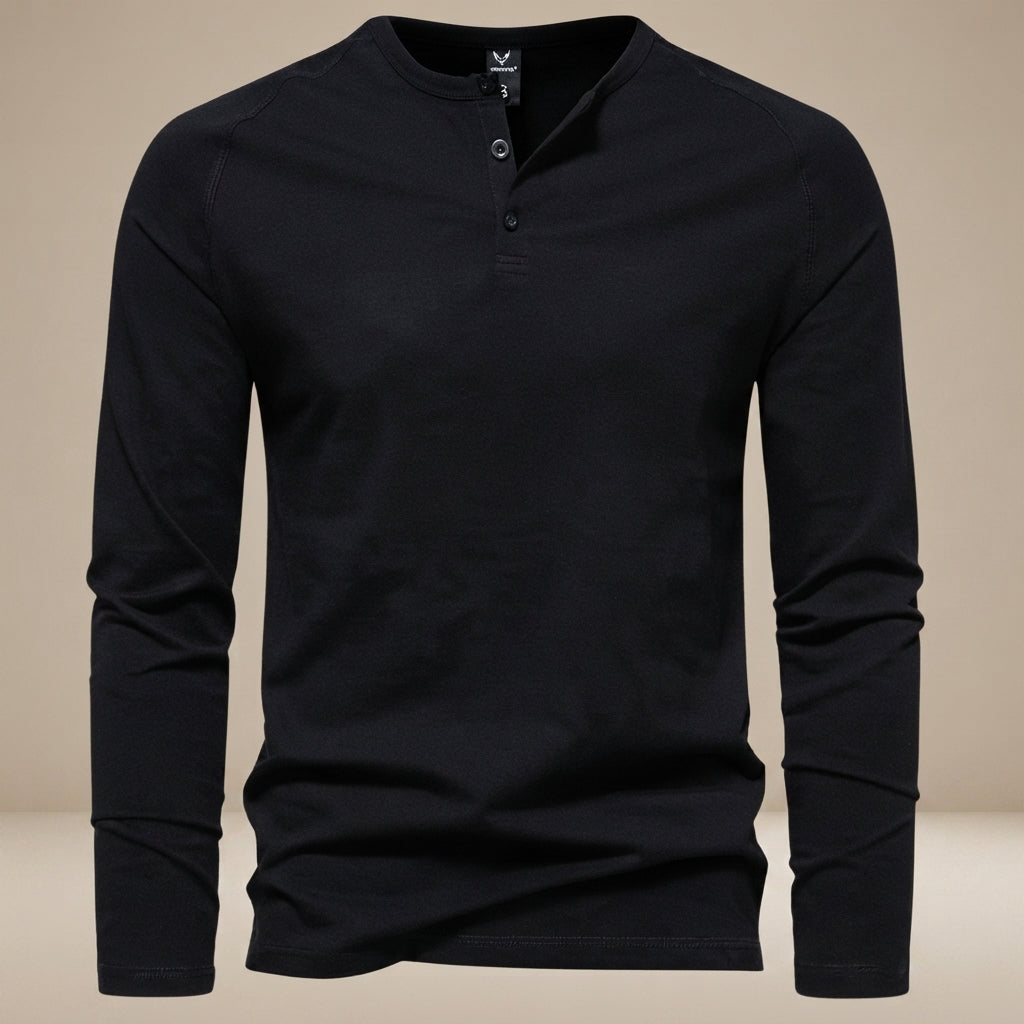 Keyhan - Camiseta Henley de Estilo Tradicional