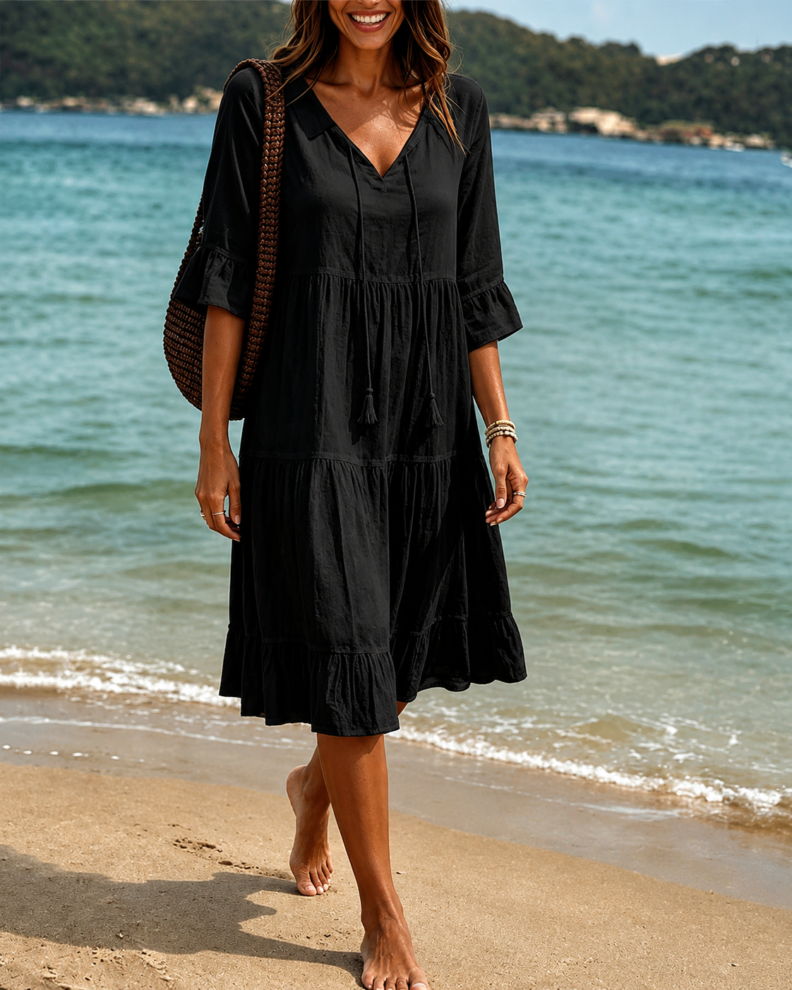 Lorraine - Elegante Vestido Midi con Escote en V