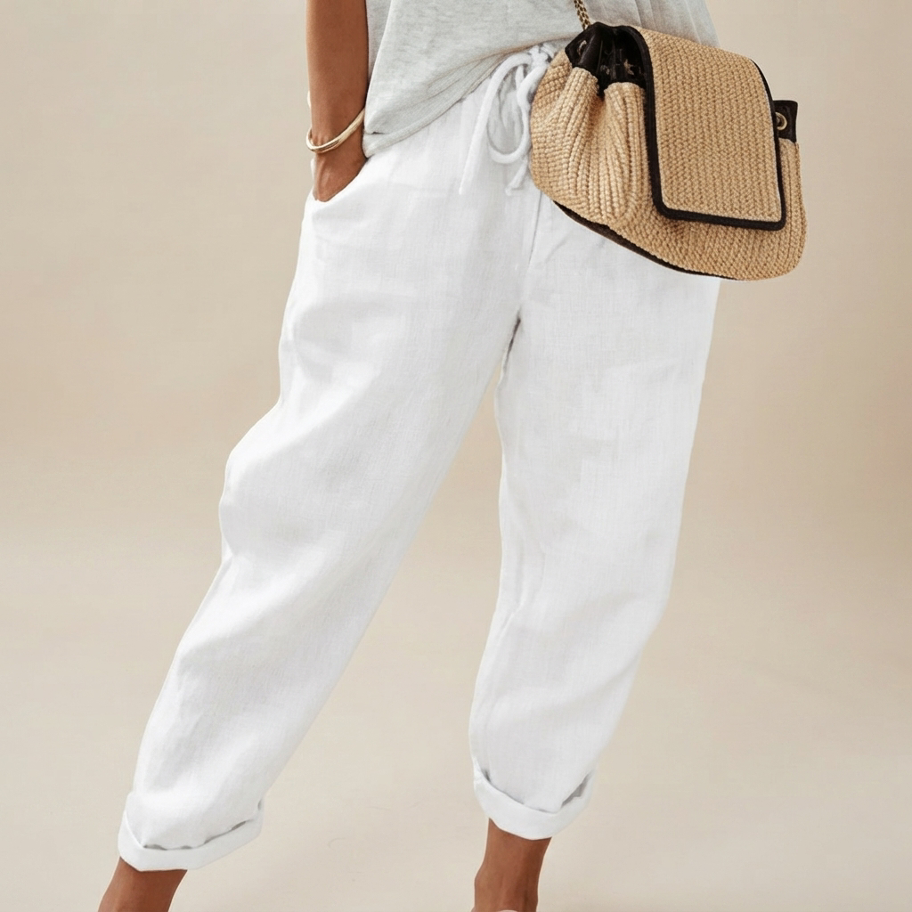 Martinie - Pantalones de Ajuste Relajado con Cordón