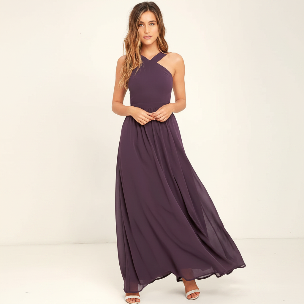 Suzanne - Vestido Maxi Sofisticado con Escote Cruzado
