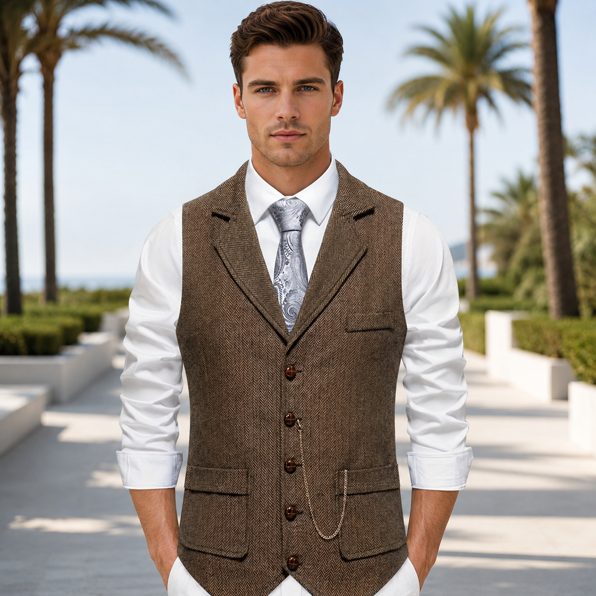 Clayton - Chaleco Casual Estilo Retro