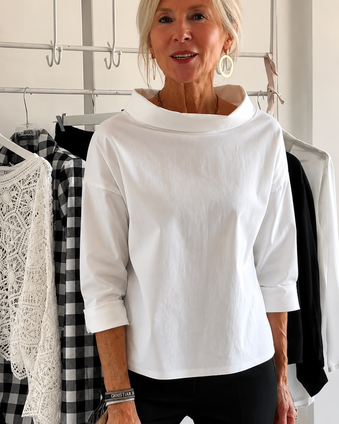 Elone - Blusa Suelta Sofisticada con Cuello
