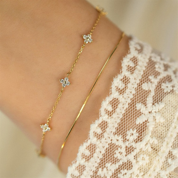 Pulsera de Flores de Circonio - Pulsera Minimalista